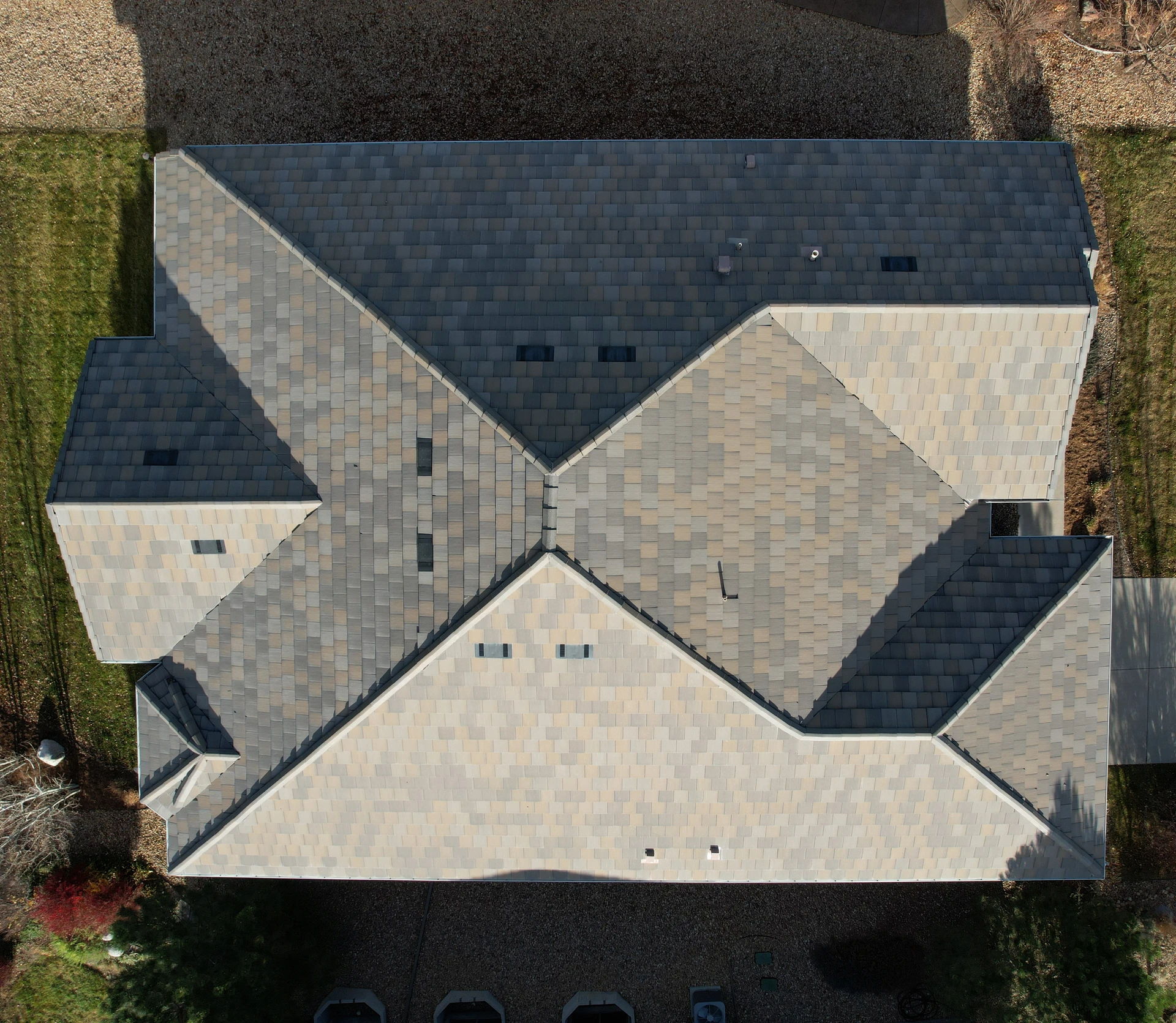 Aerial view of residential roofing project in Westminster, Colorado
